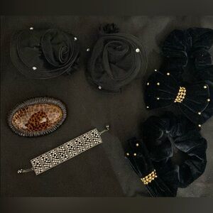 #2 - Variety black hair bands, O-Pony Bling Ring, JA Barrett - set of 6